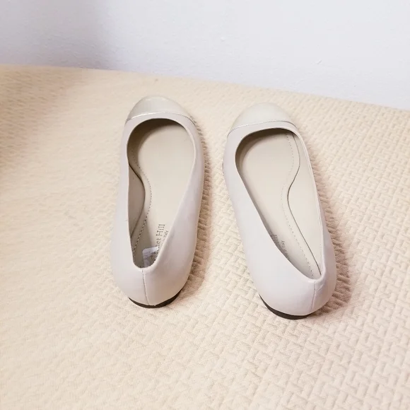 Garnet Hill Leather Beige/gold Ballet Flats - Picture 3 of 7